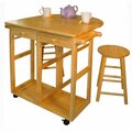 Daphnes Dinnette Breakfast cart with drop-leaf table  Natural DA3282084